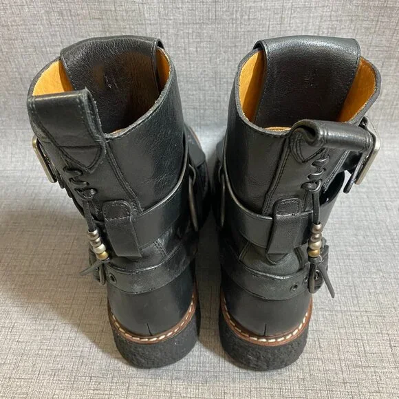 COACH Black Whipstitch High Top Creeper Women's - Picture 10 of 13